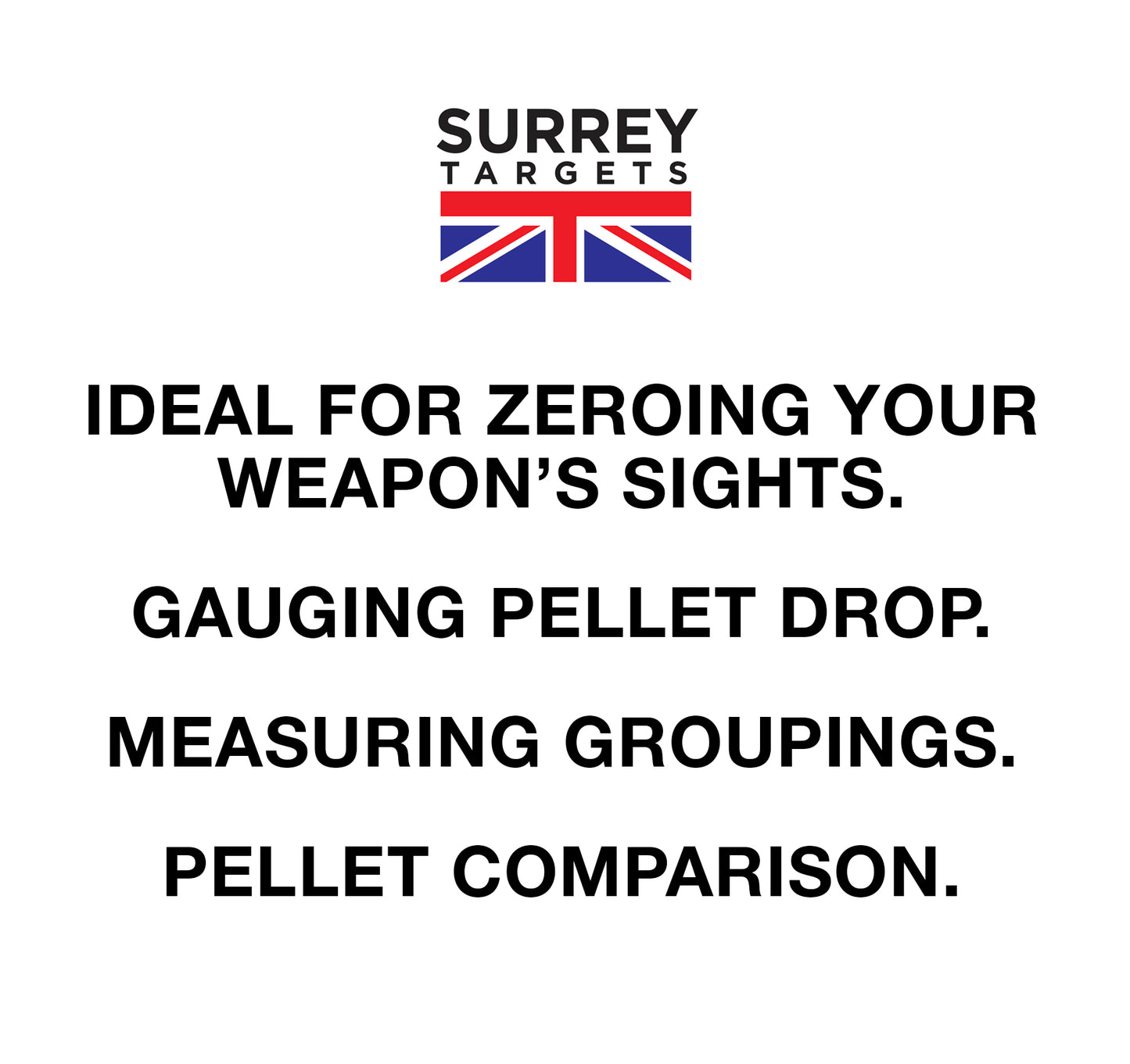 Zeroing Exacting Sighting Targets 17cm Metric & Imperial Pack of 48 Card Targets