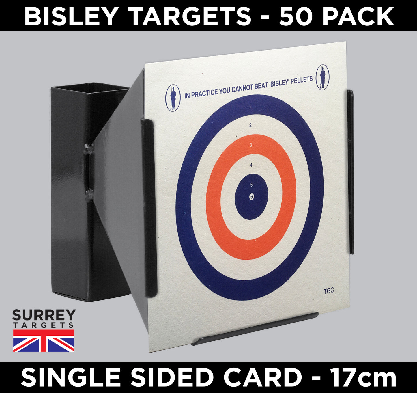 BISLEY 17cm TARGETS. To fit 17cm Target Holders. Pack of 50