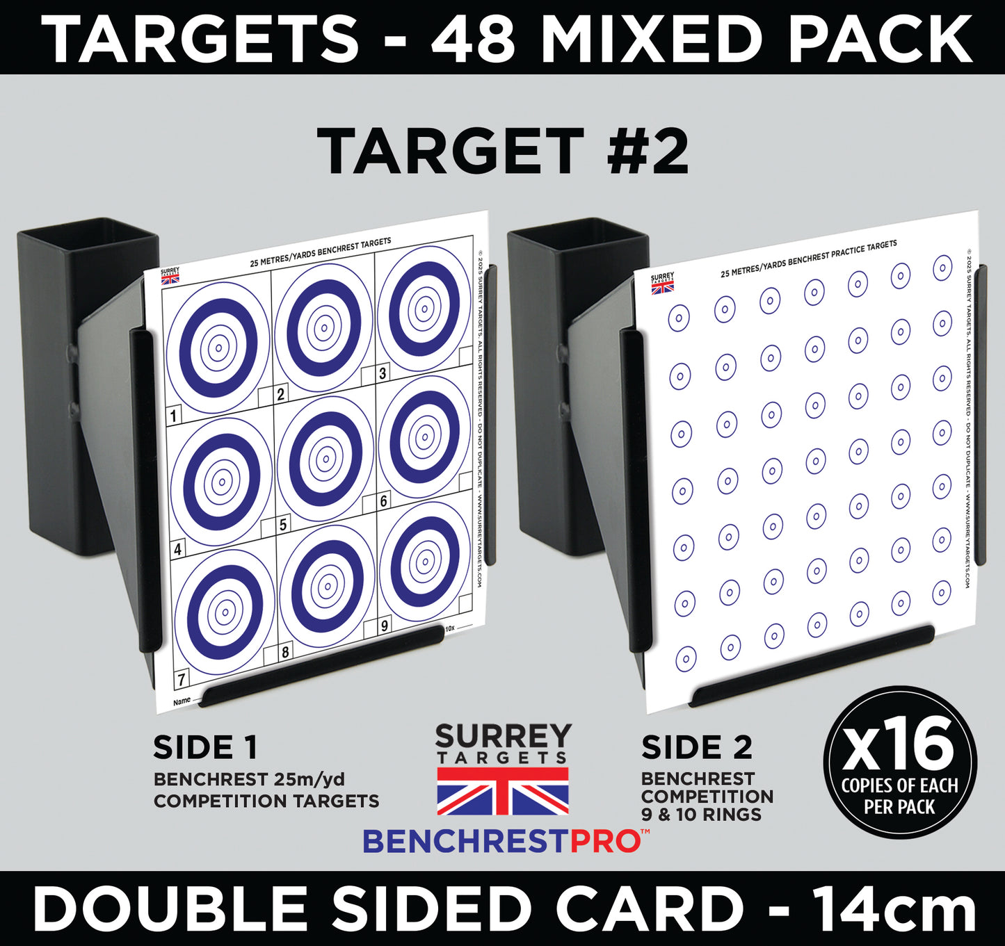 BENCHREST TRAINING & PRACTICE Shooting Targets 14cm Card Air Rifle PCP 48 Mix Pack