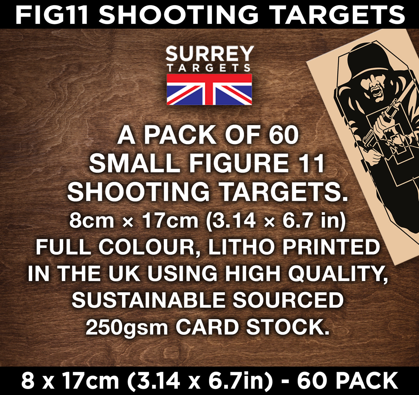 SMALL FIG 11 SHOOTING TARGETS Air Rifle Pistol Gun BB Airsoft Army 60 Pack
