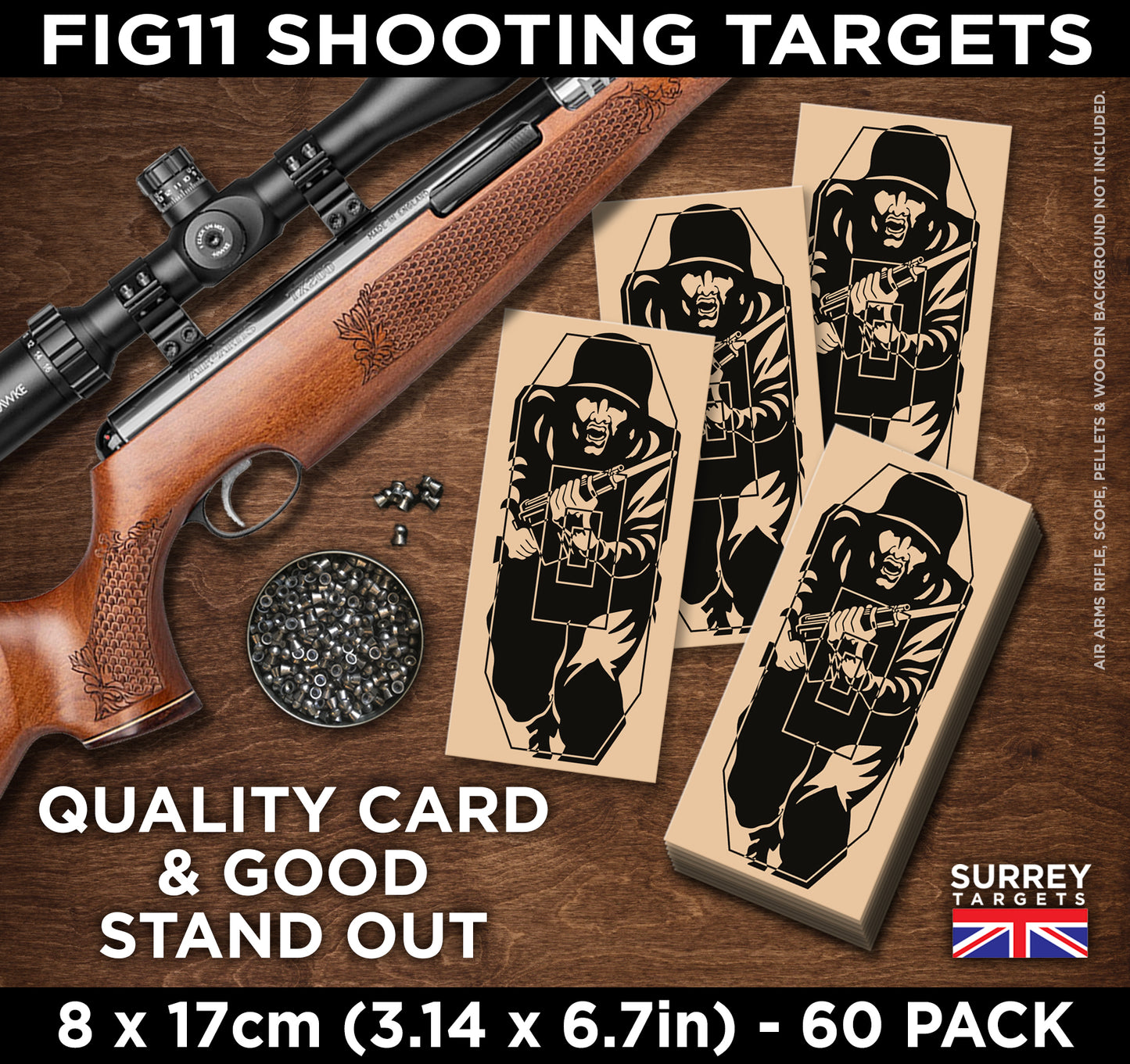 SMALL FIG 11 SHOOTING TARGETS Air Rifle Pistol Gun BB Airsoft Army 60 Pack