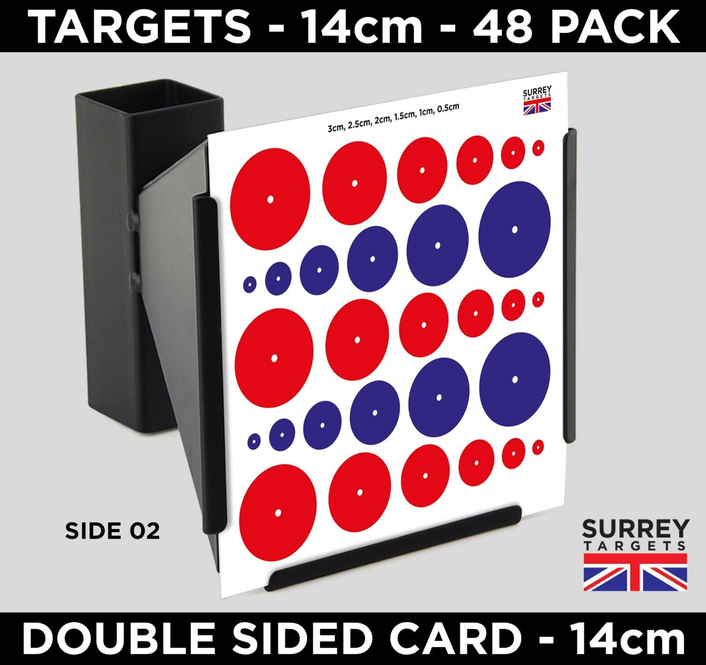 14cm Air Rifle Pistol Gun BB Airsoft Shooting Challenge Targets Double Sided 250gsm CARD 48 Pack