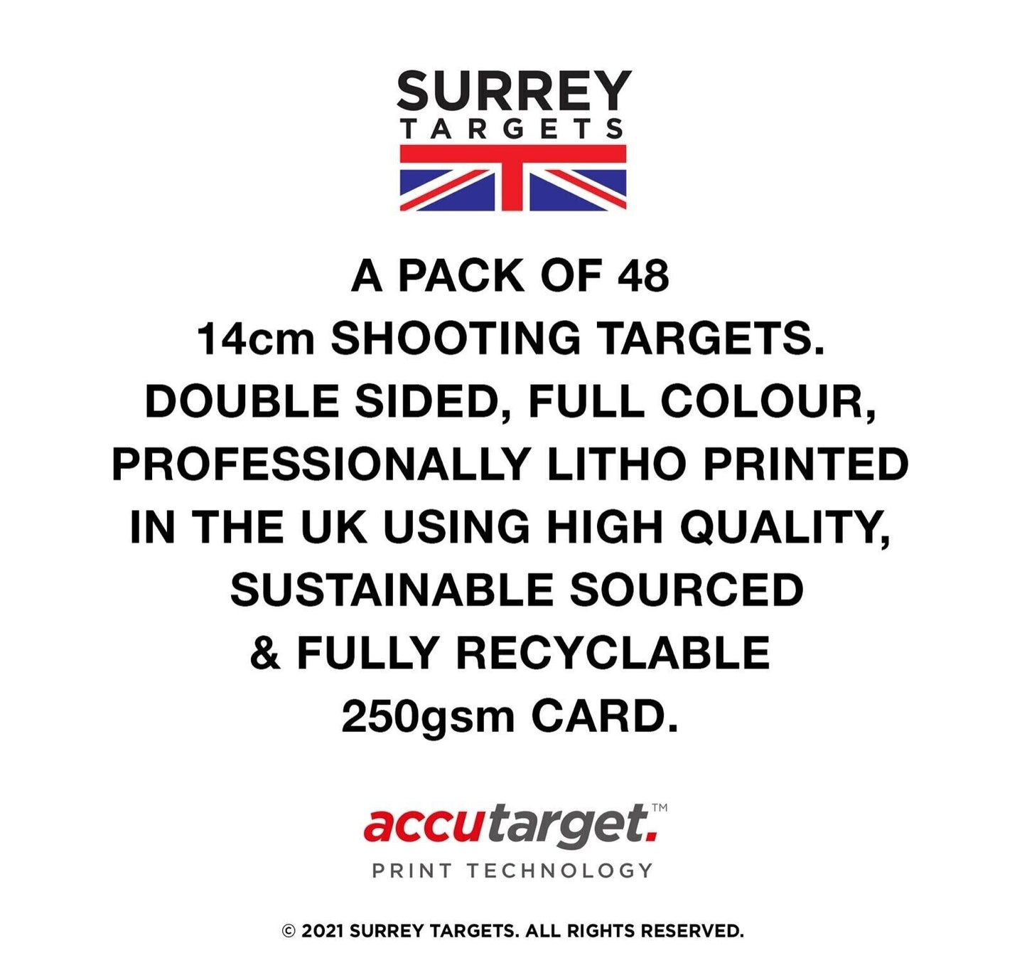 3cm and 2cm Multi Dot targets - 14cm - 48 Double Sided Double Sided Quality 250gsm Card