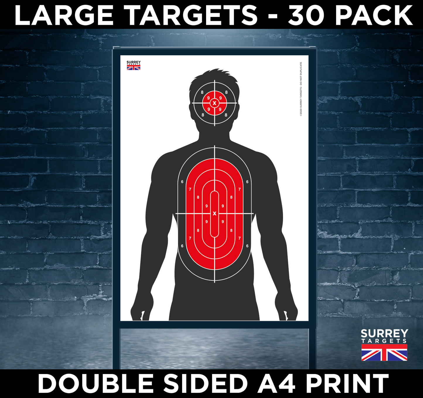 TORSO & HOSTAGE A4 Air Rifle Pistol Gun BB Airsoft Crossbow Shooting Target 30pk