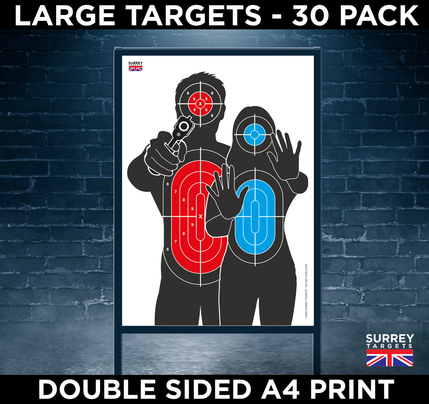 TORSO & HOSTAGE A4 Air Rifle Pistol Gun BB Airsoft Crossbow Shooting Target 30pk