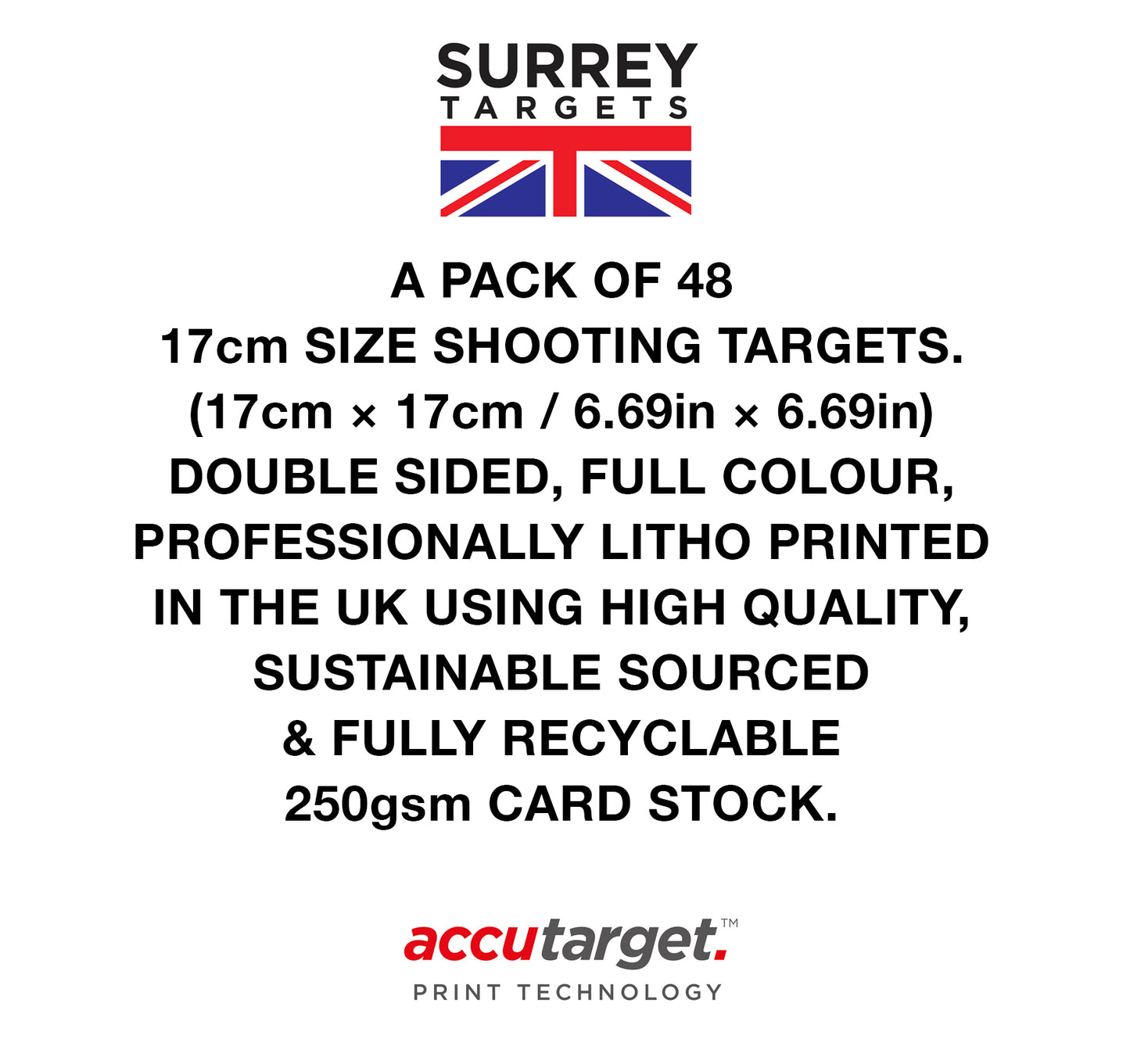 Zeroing Targets 17cm Metric & Imperial Pack of 48