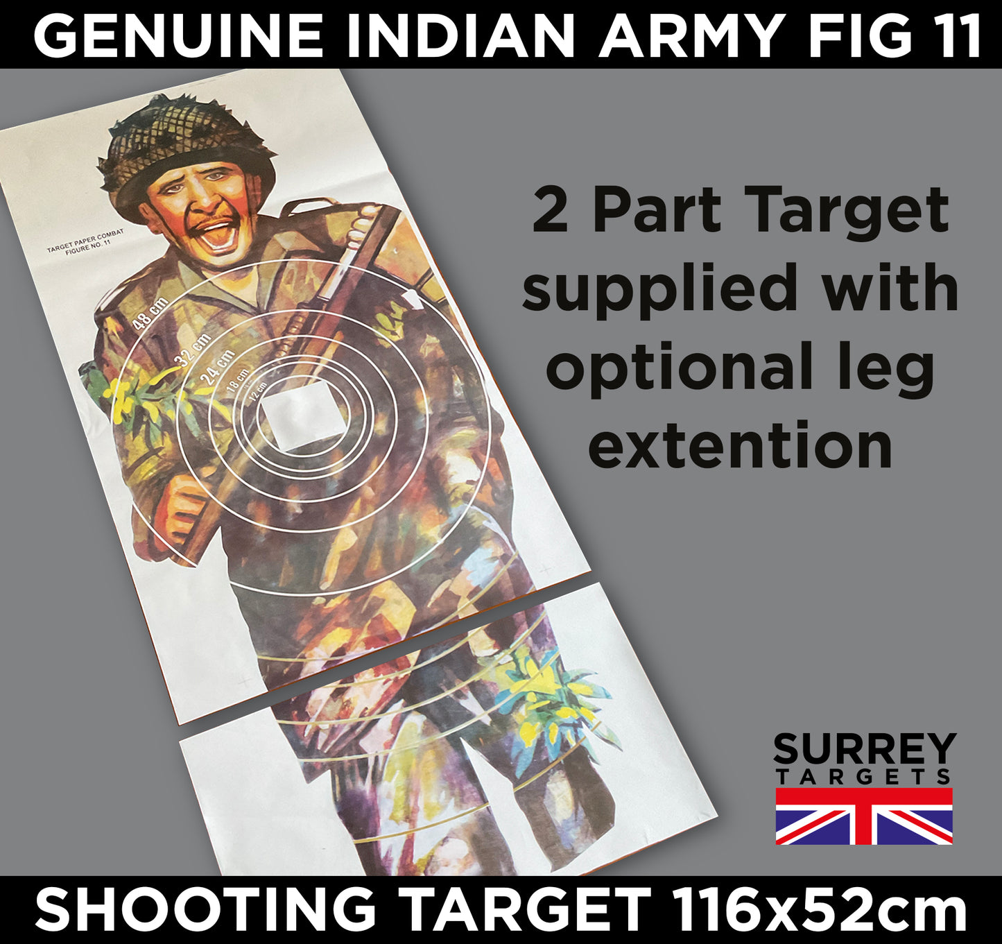 FIG 11 INDIAN ARMY SHOOTING TARGET Air Rifle Pistol BB Airsoft GENUINE IMPORT