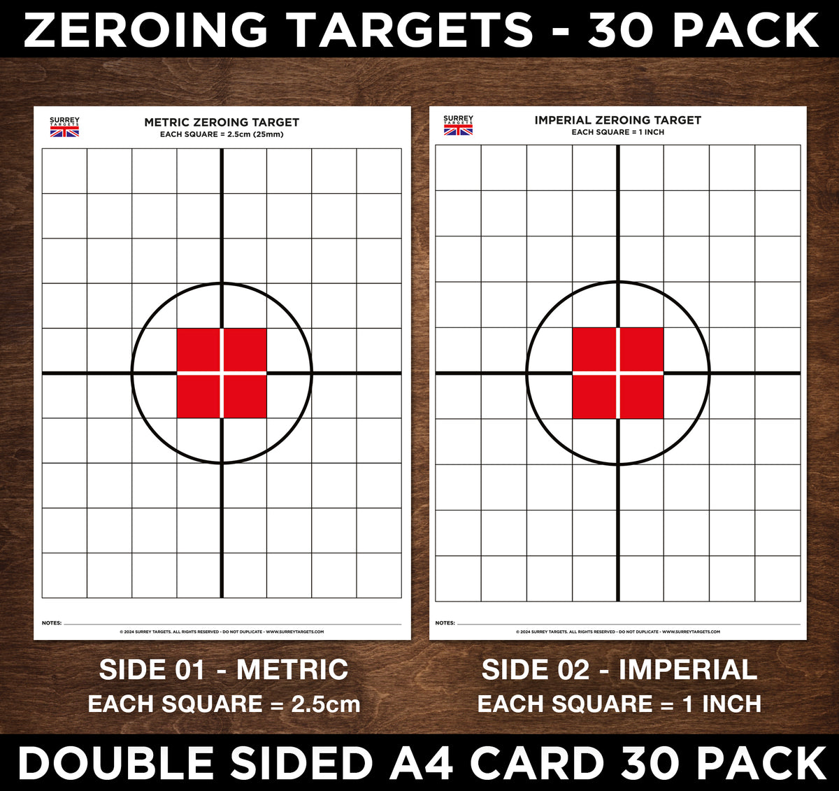Zeroing Rifle Target Paper ZEROING EXACTING SIGHTING TARGETS Centrefire Full Bore Rifle Deer Stal ...