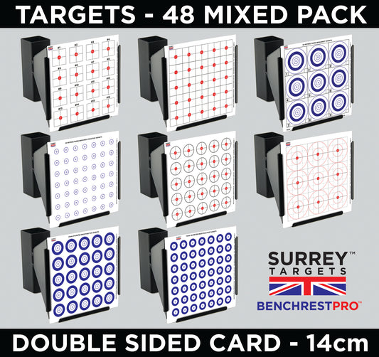 BENCHREST TRAINING & PRACTICE Shooting Targets 14cm Card Air Rifle PCP 48 Mix Pack