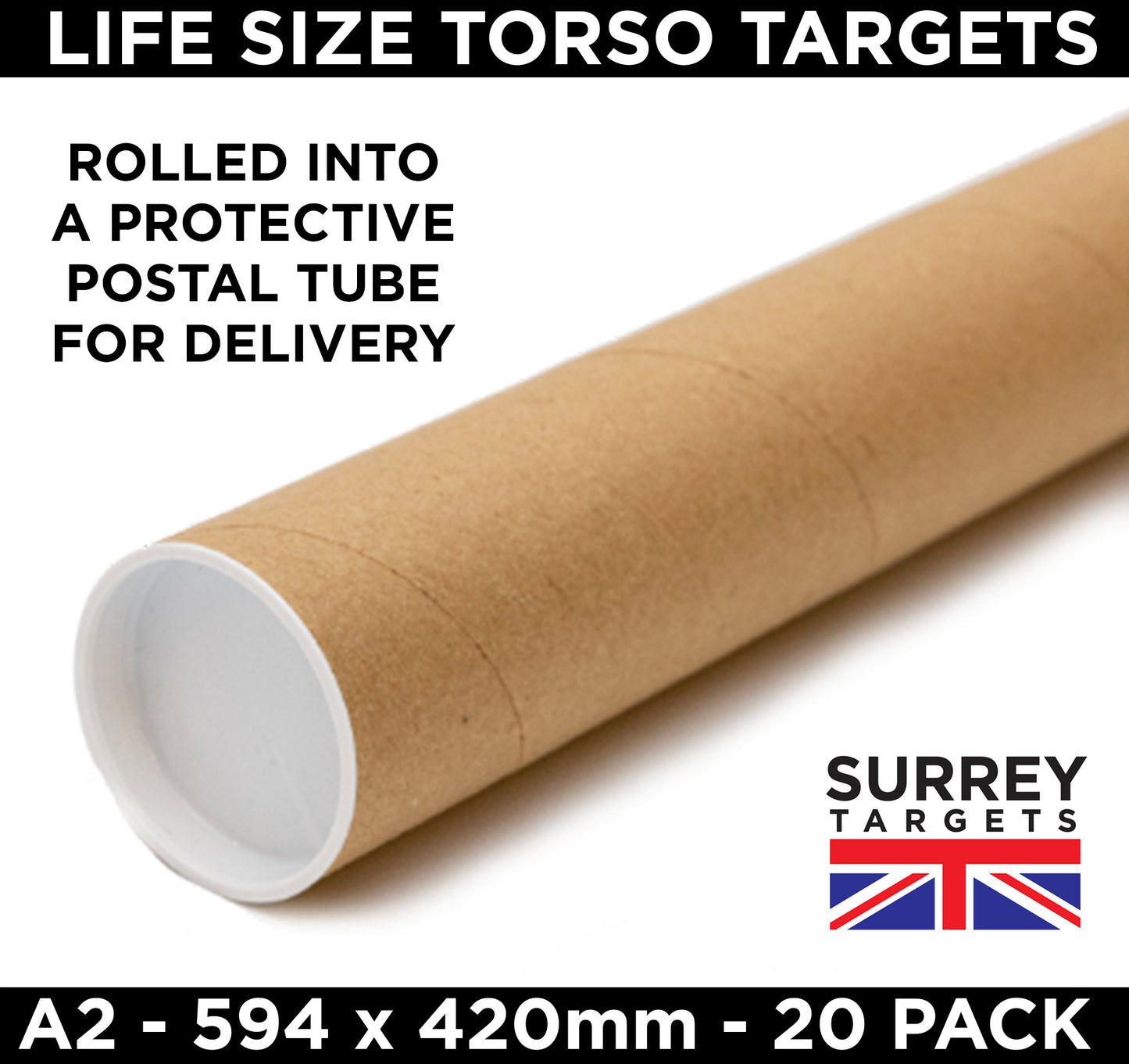 LARGE A2 LIFE SIZE TORSO SNIPER Targets - 20 Pack - A2 (42cm x 59.4cm)