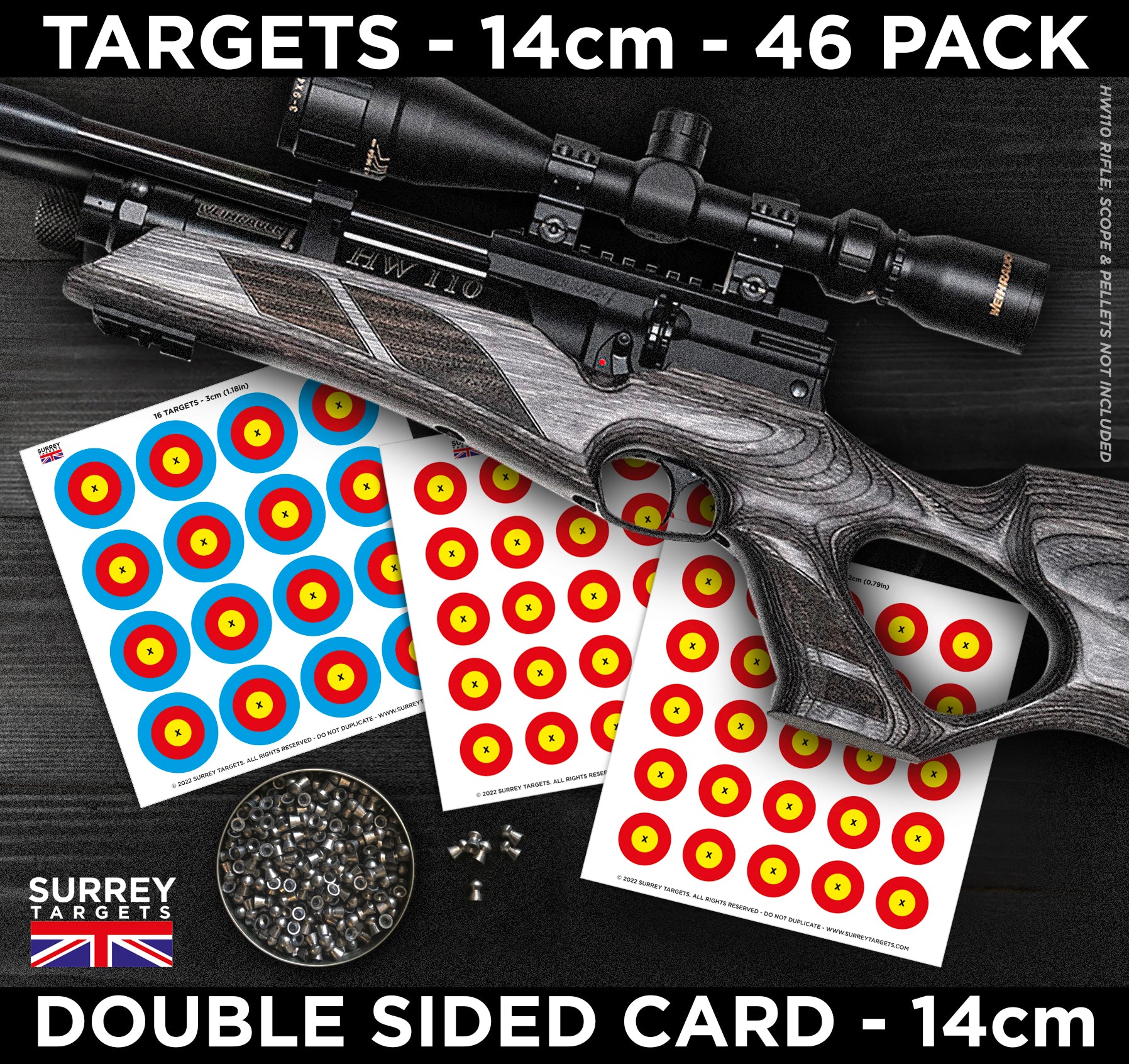 3cm and 2cm Multi Dot targets - 14cm - 46 Double Sided Double Sided Qu ...