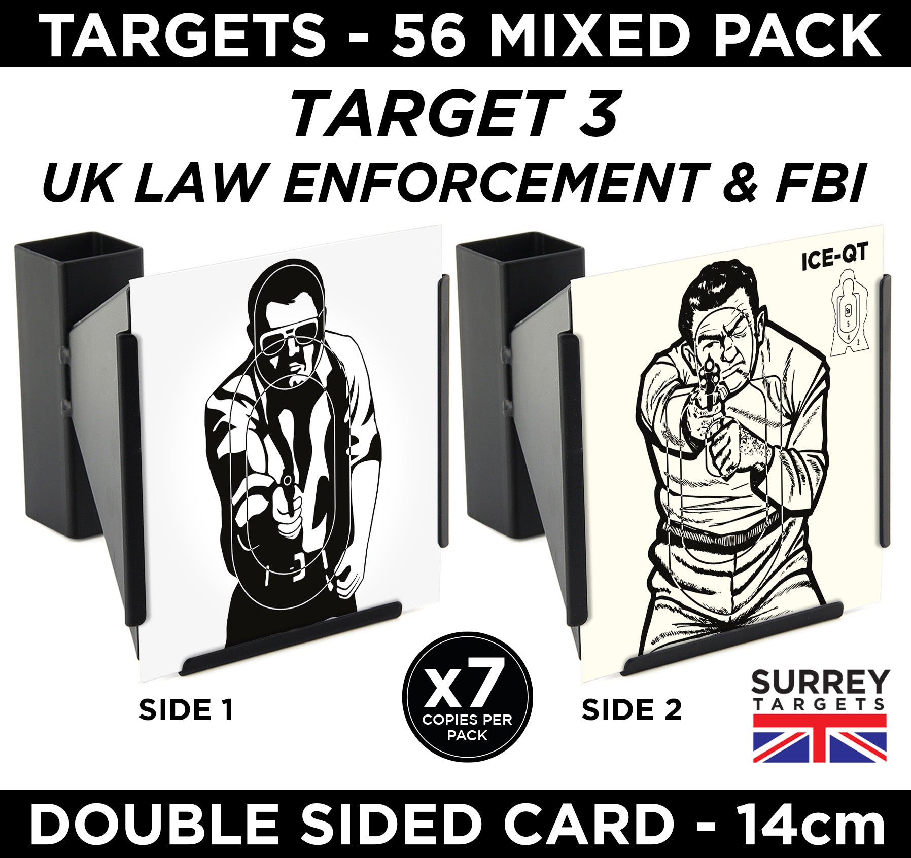 HOSTILE COMBAT TACTICAL Air Rifle Pistol Gun BB Airsoft Card Shooting Targets 14cm Mixed Designs