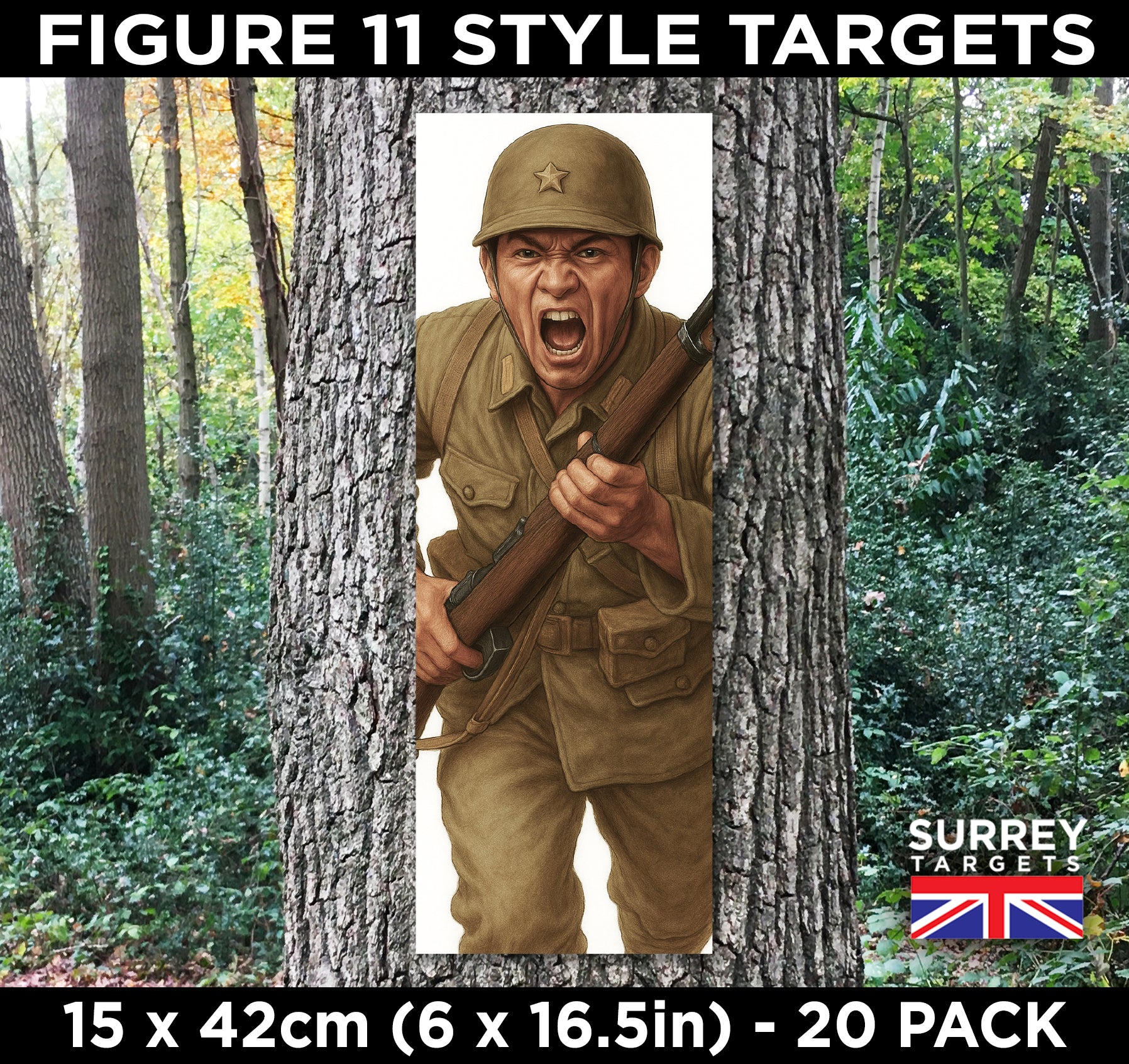 FIG 11 STYLE SHOOTING TARGETS WWII Japanese Infantry Soldiers - 15x42c ...