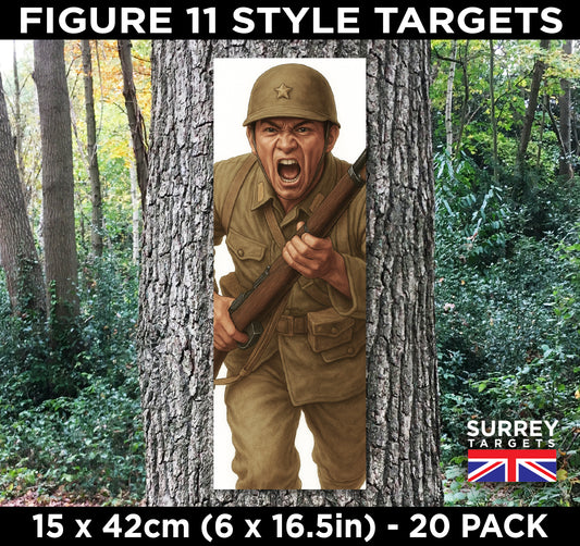 FIG 11 STYLE SHOOTING TARGETS WWII Japanese Infantry Soldiers - 15x42cm - 20 Pack