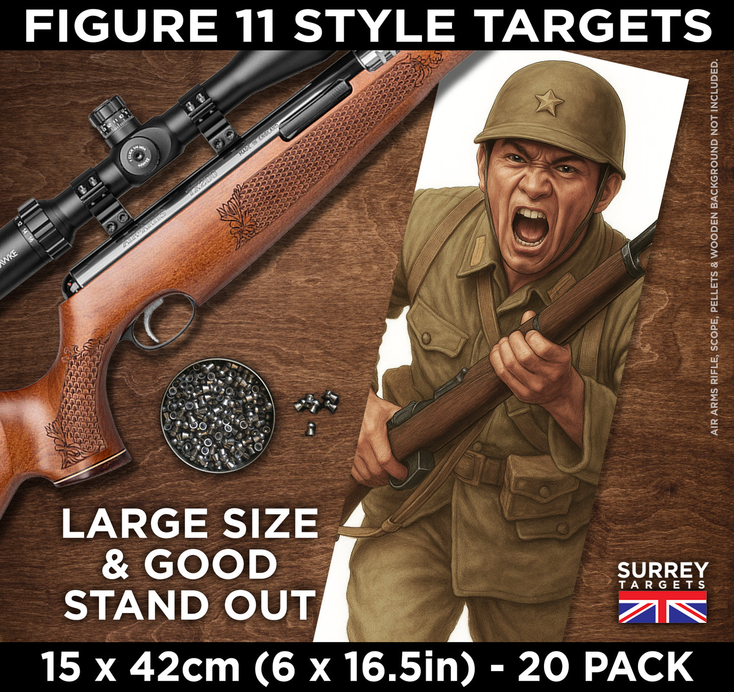FIG 11 STYLE SHOOTING TARGETS WWII Japanese Infantry Soldiers - 15x42cm - 20 Pack