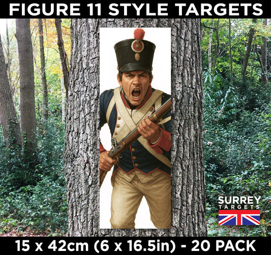 FIG 11 STYLE SHOOTING TARGETS Napoleonic Soldier - 15x42cm - 20 Pack