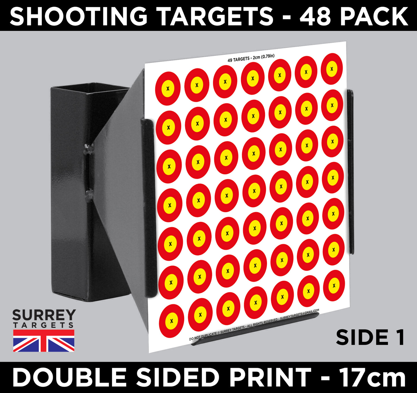 Small Muti-Dot Targets 2cm & 3cm. To fit 17cm Target Holders. Pack of 48