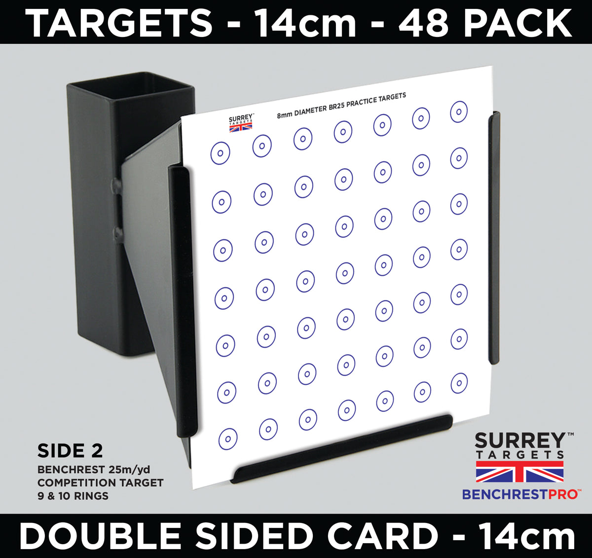 14cm BENCHREST 25 METRE COMPETITION Card Air Rifle TRAINING PRACTICE 48 Pack