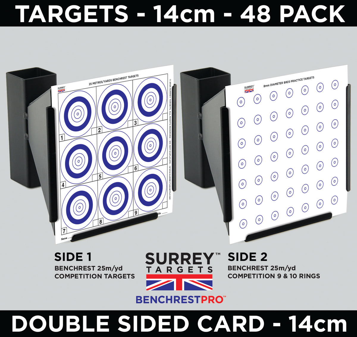14cm BENCHREST 25 METRE COMPETITION Card Air Rifle TRAINING PRACTICE 48 Pack