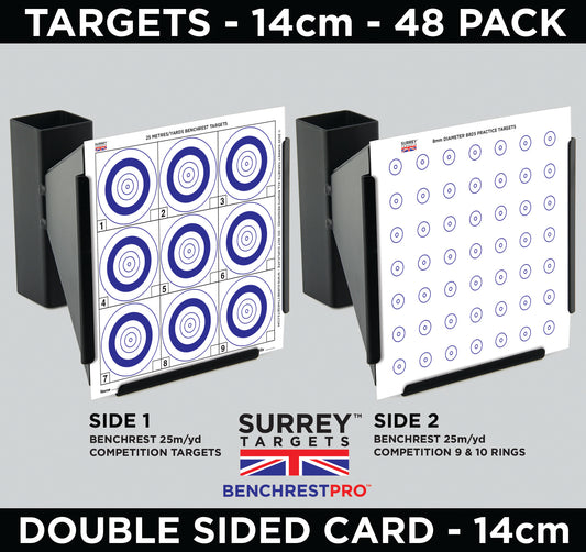 14cm BENCHREST 25 METRE COMPETITION Card Air Rifle TRAINING PRACTICE 48 Pack