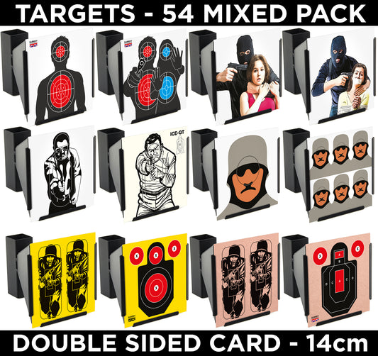 Hostile Combat Tactical Targets 14cm Mixed Design Pack of 54