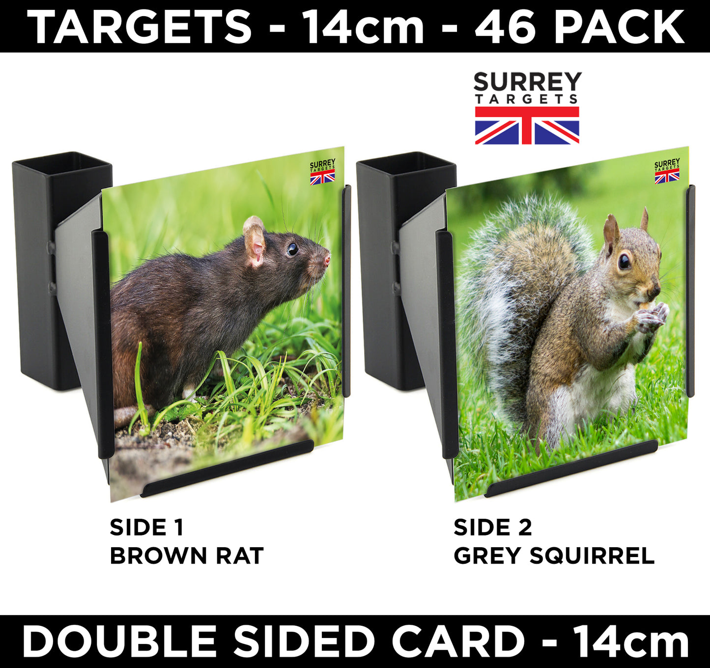 PEST CONTROL VERMIN Rat & Squirrel Card Targets Double Sided 14cm 46 Pack