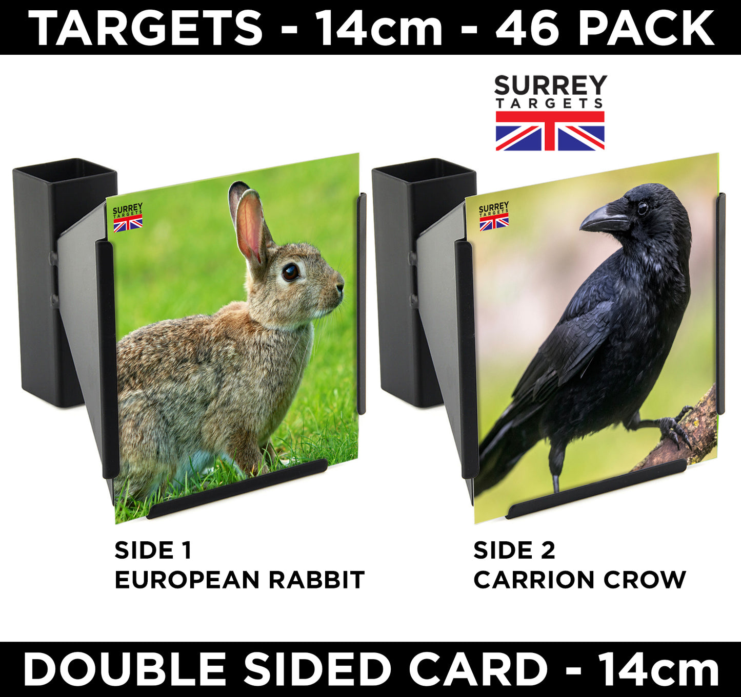 Pest Control Vermin Targets Rabbit & Crow Double Sided 14cm 46 Pack