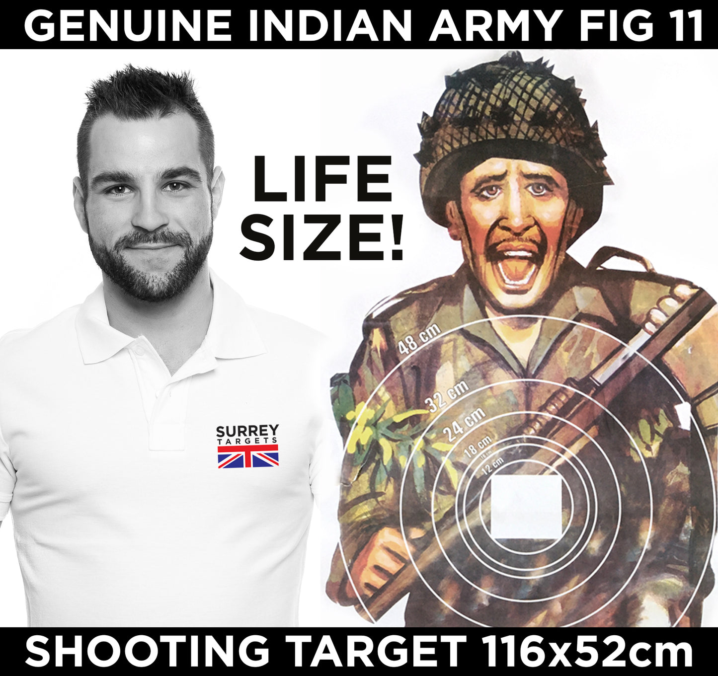 FIG 11 INDIAN ARMY SHOOTING TARGET Air Rifle Pistol BB Airsoft GENUINE IMPORT