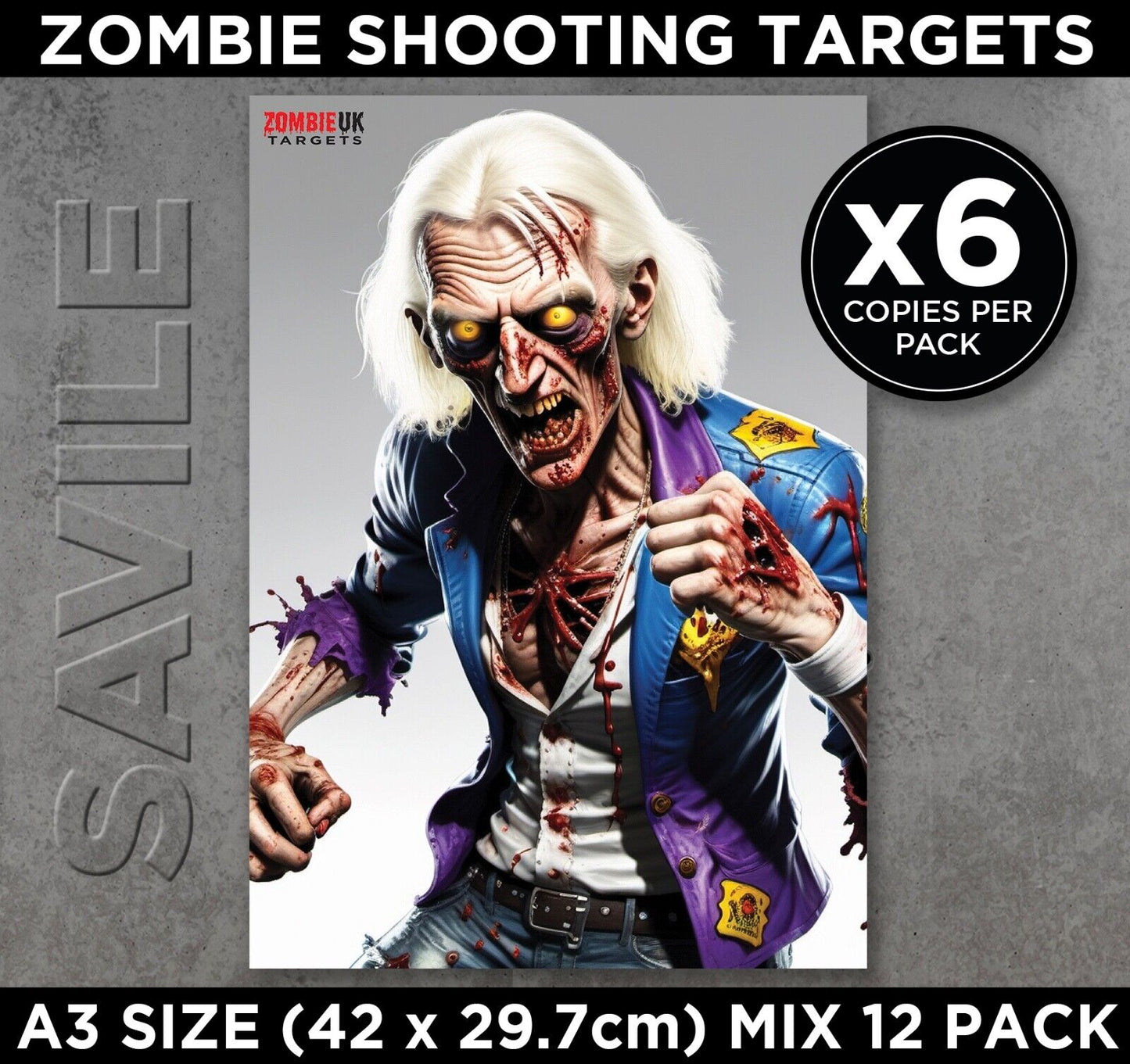 JIMMY AND ROLF ZOMBIE A3 TARGETS Air Rifle Pistol Gun Airsoft BB MIXED 12 Pack