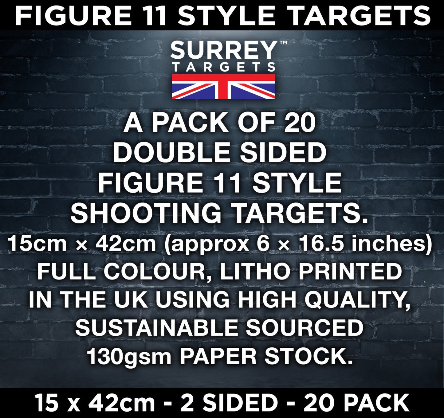 FIG 11 STYLE SHOOTING TARGETS WWII Wehrmacht Infantry Soldiers - 15x42cm - 20 Pack
