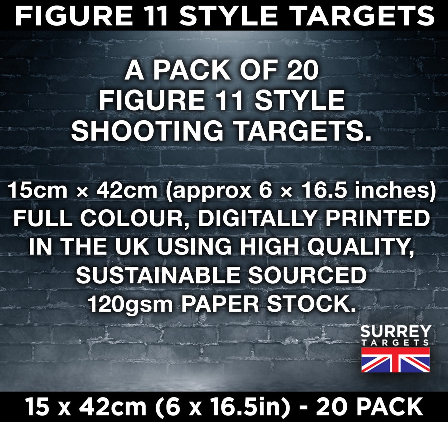 FIG 11 STYLE SHOOTING TARGETS Mercenary Soldier - 15x42cm - 20 Pack