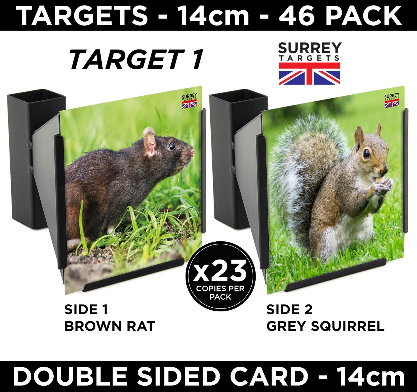 PEST CONTROL VERMIN Rat, Squirrel, Rabbit & Crow Card Targets Double Sided 14cm 46 Mixed Pack