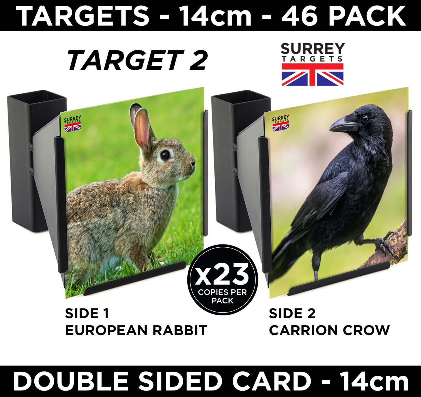 PEST CONTROL VERMIN Rat, Squirrel, Rabbit & Crow Card Targets Double Sided 14cm 46 Mixed Pack