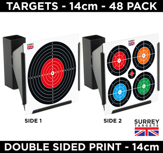 Air Rifle Pistol Gun BB Airsoft Shooting Targets - 14cm - 2 Sided - 48 Pack