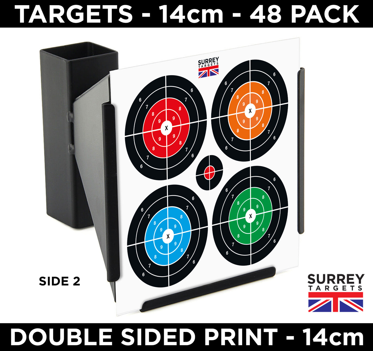 Air Rifle Pistol Gun BB Airsoft Shooting Targets - 14cm - 2 Sided - 48 Pack