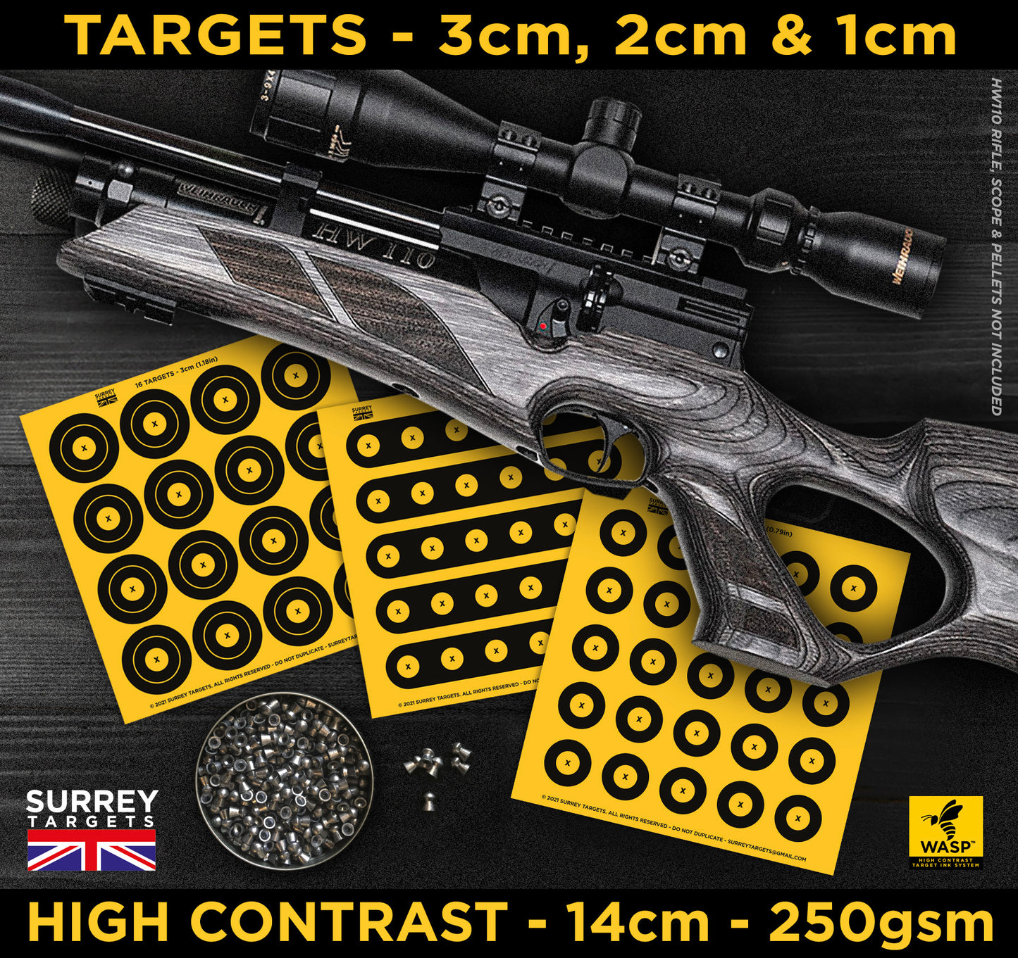 High Contrast Mixed Design Small Targets for Benchrest Scoped PCP Springers