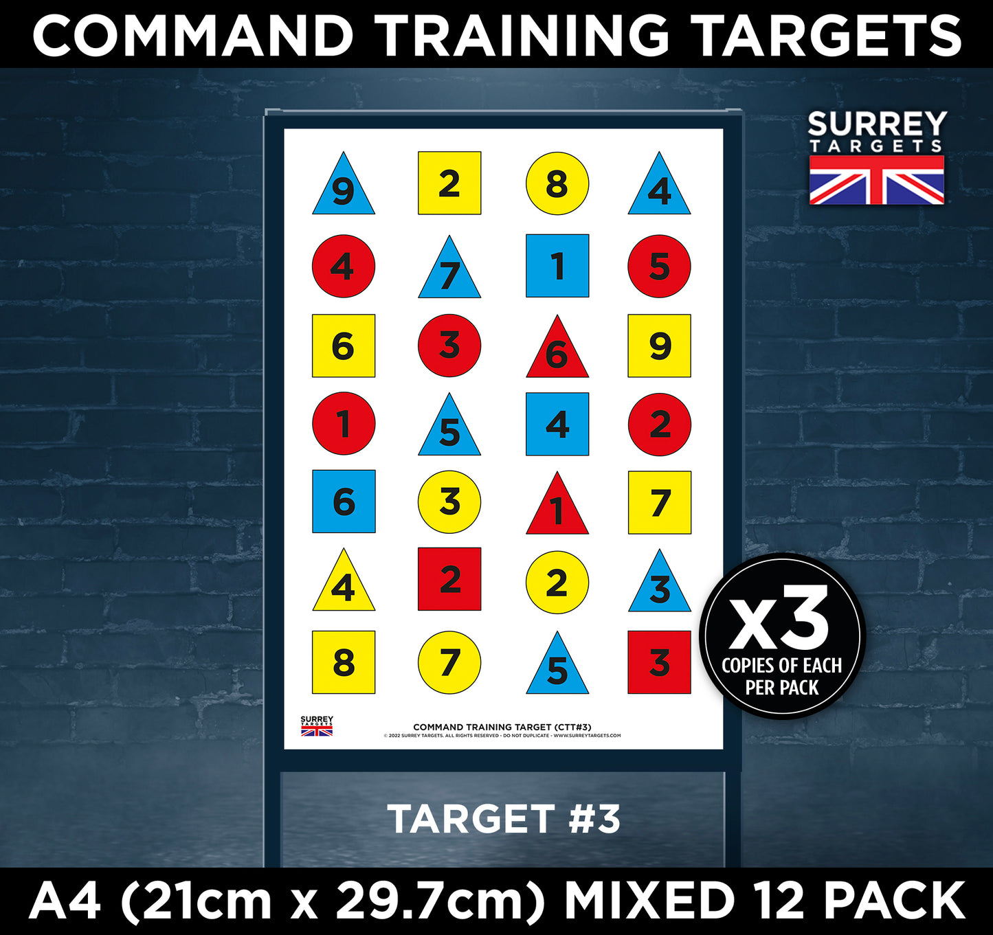 Discretionary Command Training Instructor Targets - A4 - 12 Quality Card Pack