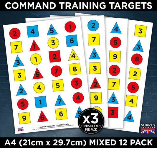 Discretionary Command Training Instructor Targets - A4 - 12 Quality Card Pack