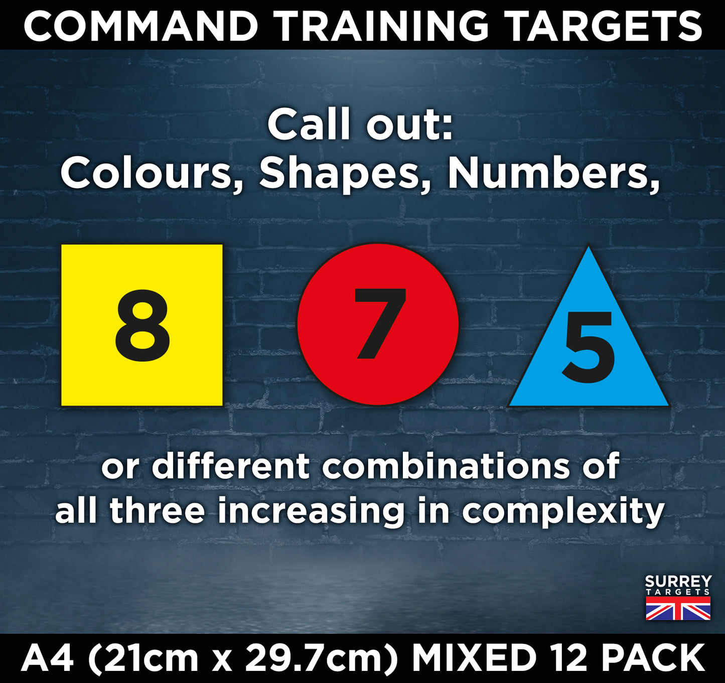 Discretionary Command Training Instructor Targets - A4 - 12 Quality Card Pack