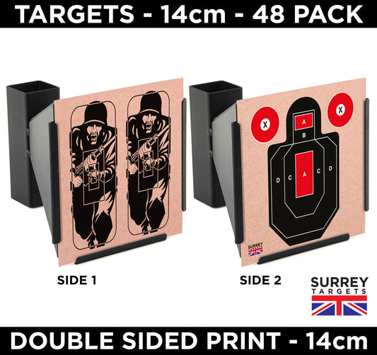 Fig 11 Shooting Targets - 14cm - 48 Double Sided Quality 250gsm Card