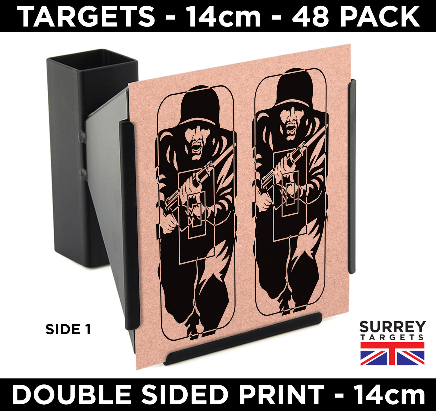 Fig 11 Shooting Targets - 14cm - 48 Double Sided Quality 250gsm Card