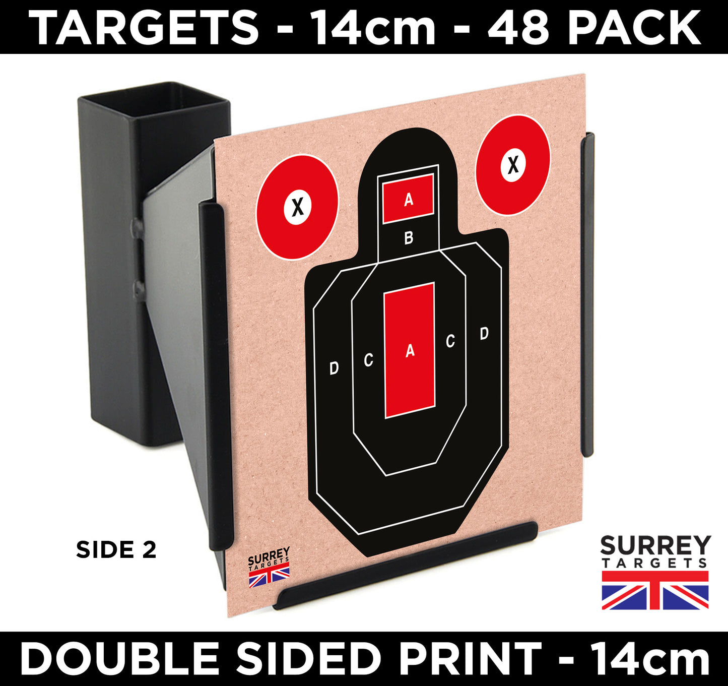 Fig 11 Shooting Targets - 14cm - 48 Double Sided Quality 250gsm Card