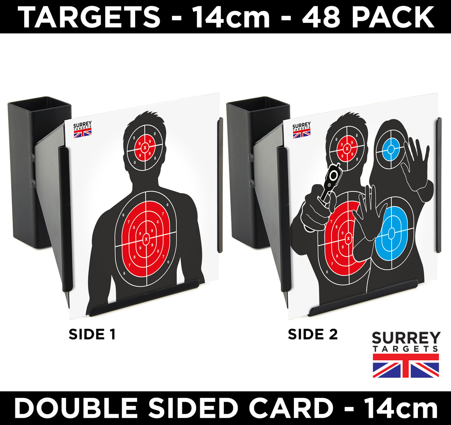Hostage Shooting Targets - 14cm - 48 Double Sided 250gsm Quality Card