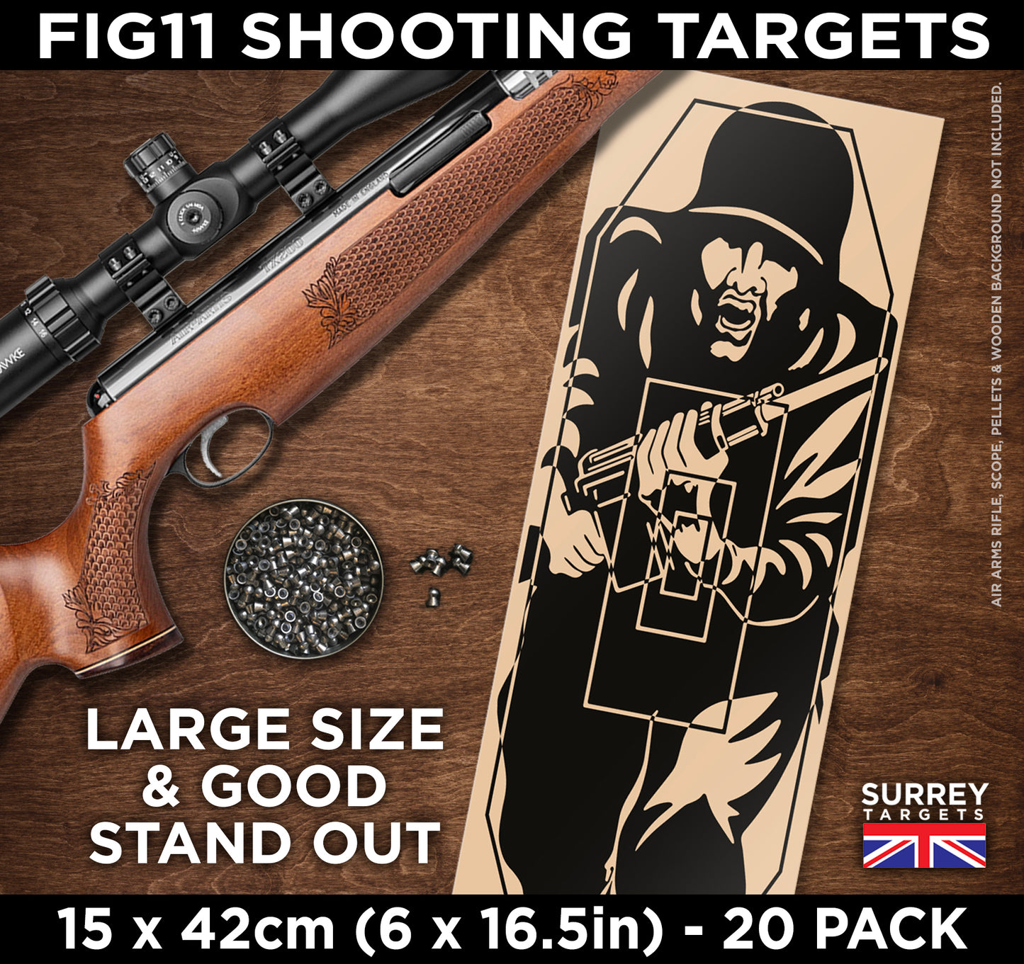 FIG 11 SHOOTING TARGETS - 15cm x 42cm - 20 Pack