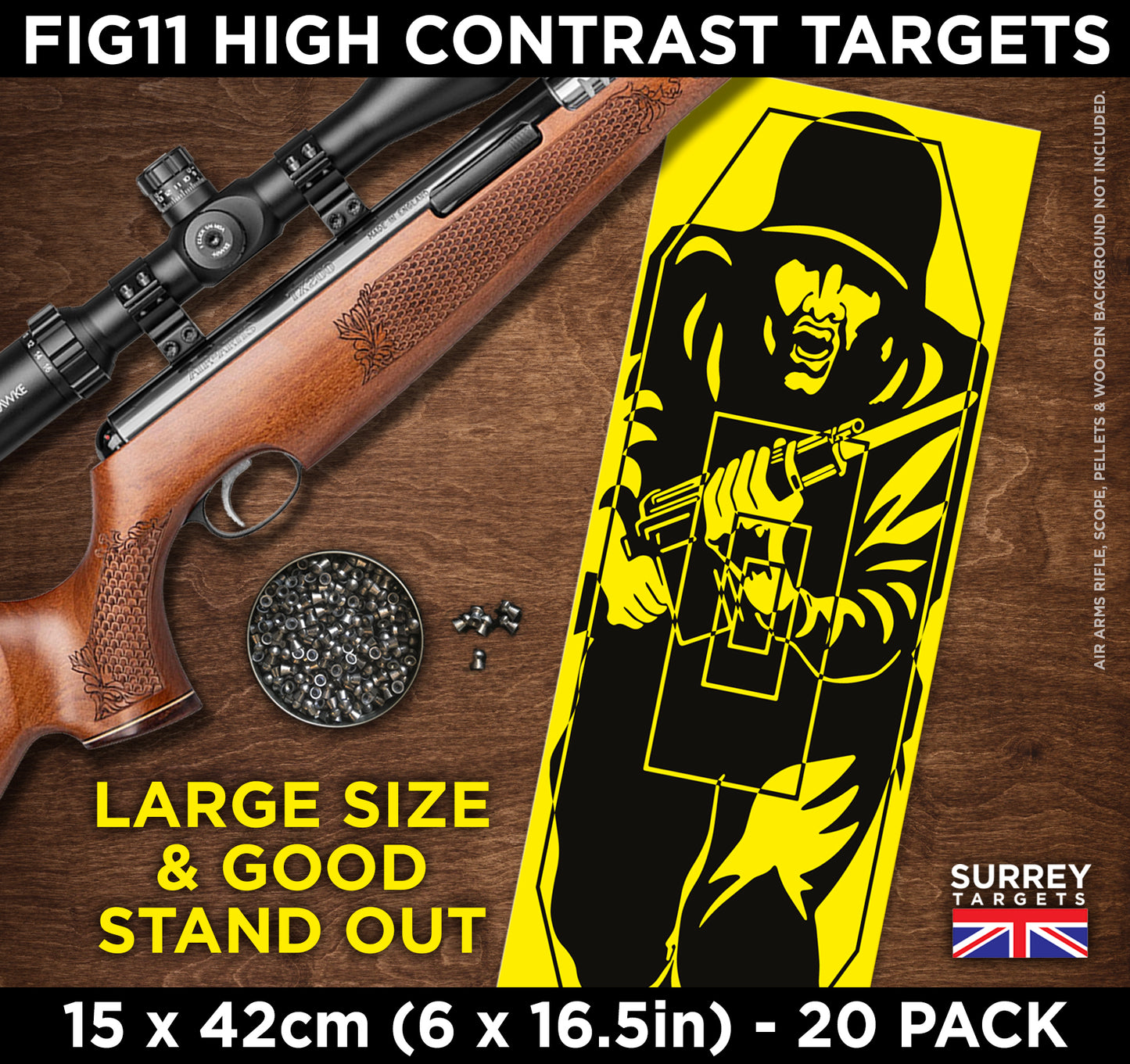 FIG 11 HIGH RESOLUTION SHOOTING TARGETS - 15cm x 42cm - 20 Pack