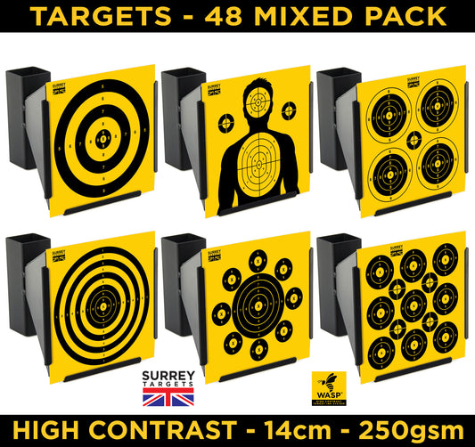 High Contrast Targets 14cm Mixed Target Design Pack of 48 Quality Card