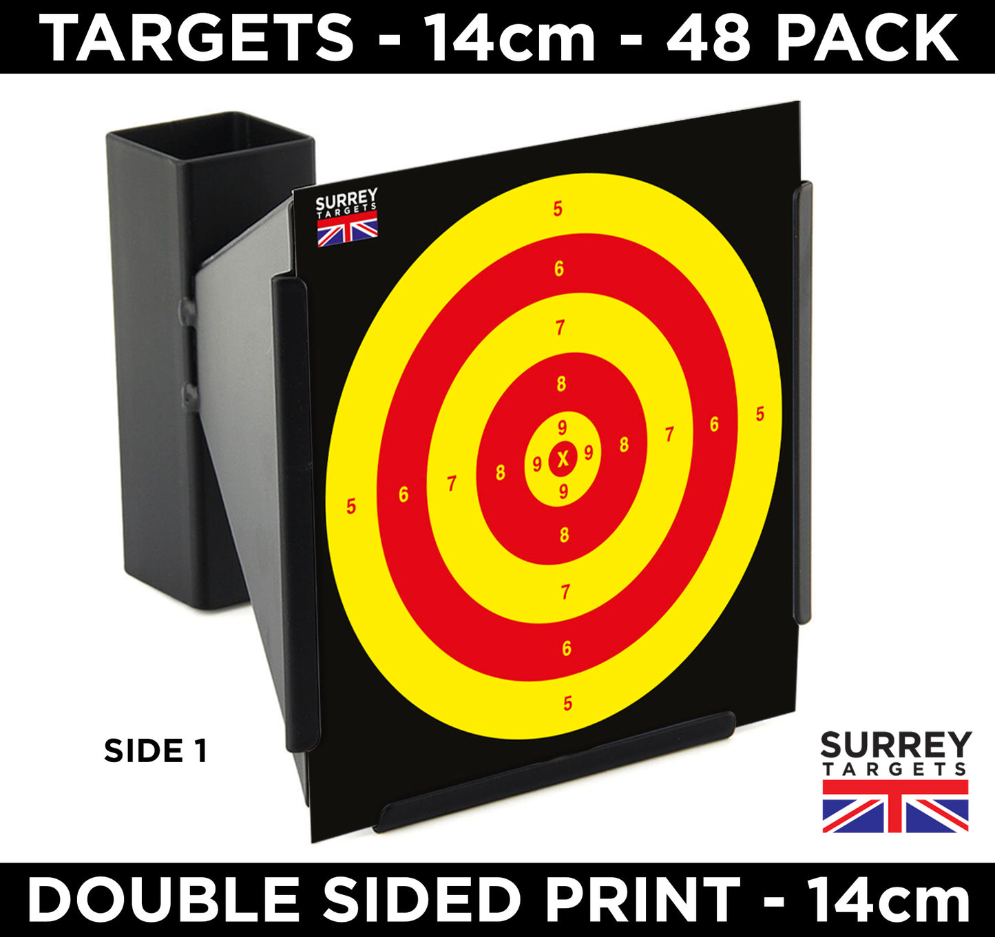 Air Rifle Pistol Gun BB Airsoft Shooting Targets - 14cm - 2 Sided - 48 Pack