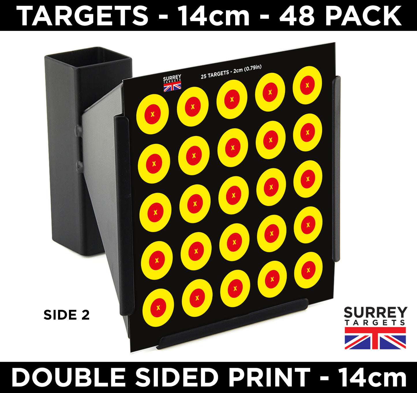 Air Rifle Pistol Gun BB Airsoft Shooting Targets - 14cm - 2 Sided - 48 Pack