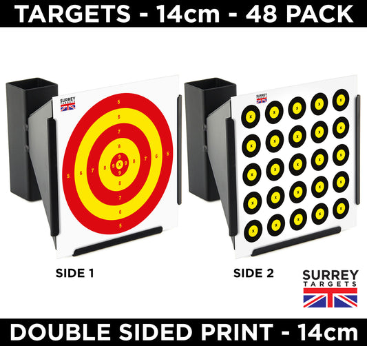 Air Rifle Pistol Gun BB Airsoft Shooting Targets - 14cm - 2 Sided - 48 Pack